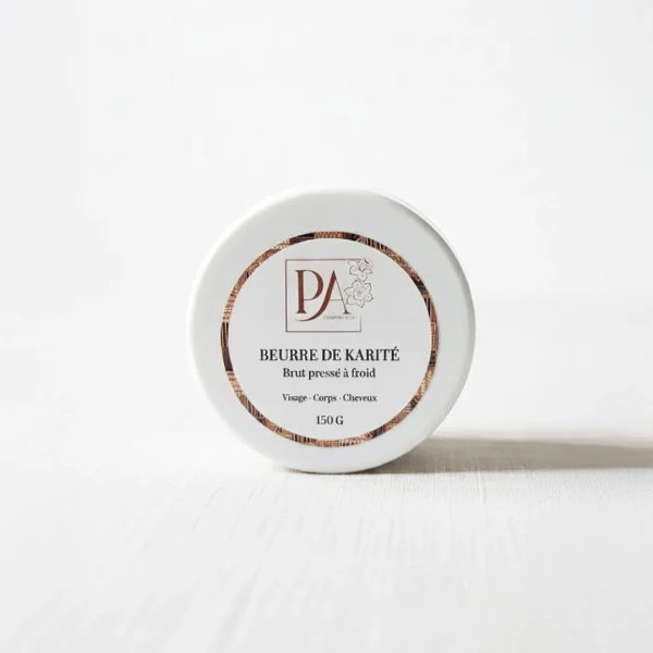 Beurre de karité brut pressé à froid 150g Perles d’Afrique au Maroc en pot fermé