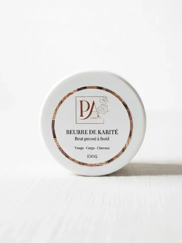 Beurre de karité brut pressé à froid 150g Perles d’Afrique au Maroc en pot fermé